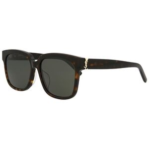 Saint Laurent Tortoiseshell Square Sunglasses with Gold YSL Detail